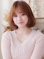 カバーヘア ブリス 北浦和(COVER HAIR bliss)&nbsp;ブリーチなしピンクベージュ前下がりひし形レイヤーボブ30代a