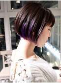 ハイライトカラー インナーカラー バイオレット ダブルカラー