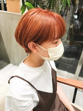 リムヘアーズボウグループ(Rim hairs BEAU group) マッシュショート×オレンジベージュ【お客様snap】