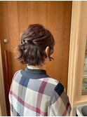 ボブヘアハーフアップアレンジ