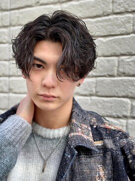 オム ブランシェ(HOMME BLANCHE’) 波巻きニュアンスパーマ＆ダウンパーマ《メンズ／パーマ》