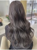 ハイライトカラーグレージュベージュケアブリーチダブルカラー