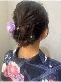 夏ヘアアレンジ 浴衣着付け 和装/夏祭り/お祭り/アップスタイル6