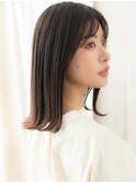 グレーベージュ小顔外ハネくびれミディアムウルフY志木20代30代