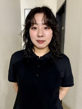 ナービス(NARVIS) パーマスタイル/前髪パーマ/ナチュラルブラック/透明感