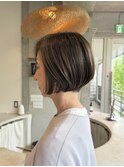 白髪率30%☆大人のショートボブ×モカグレージュ