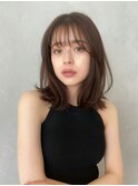顔周りレイヤーカットくびれヘアミルクティーベージュカラー韓国