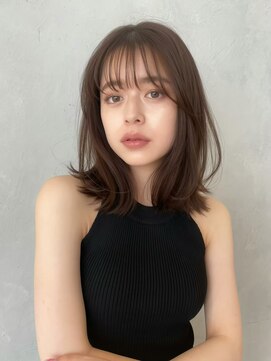 ノイ 銀座(noi) 顔周りレイヤーカットくびれヘアミルクティーベージュカラー韓国