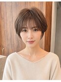 ショートヘアショートボブ分け目なしショート前髪あり表参道