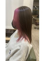 ルーナヘアー(LUNA hair) 『京都ルーナ』フェイスフレーミング インナーカラー ピンク