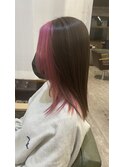 『京都ルーナ』フェイスフレーミング インナーカラー ピンク