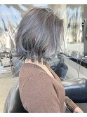 【なつみ】ハイトーン大人グレージュボブ透明感抜群カラー
