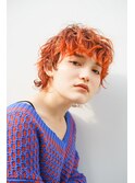 10代20代30代40代50代/オレンジ×カーリーマッシュショート＊