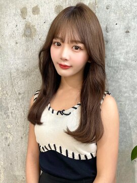 ルームバイシー 新宿(Loom. by Sea) 韓国風前髪/シルキーベージュ/グレージュカラー/斜めバング