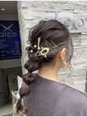 ヘアセット＊最新流行玉ねぎヘア＊