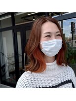 ハウリーヘアアンドスパ(HAURY hair&spa)&nbsp;切りっぱなしボブ×イヤリングカラー