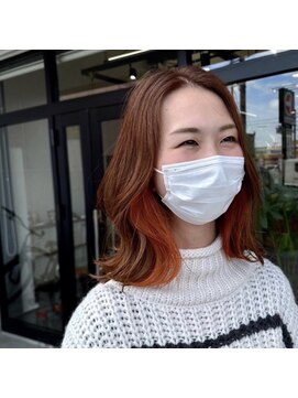 ハウリーヘアアンドスパ(HAURY hair&spa) 切りっぱなしボブ×イヤリングカラー