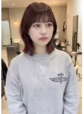 led brown /  顔まわりレイヤーぷつっと肩上bob