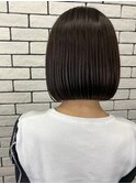 20代30代透明感ブラウンアッシュ丸みボブ