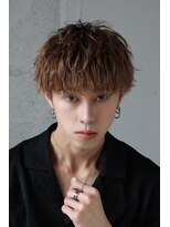 ハイパー(HYPER)&nbsp;ブラウンショートマッシュ【メンズ／ブリーチ／メンズカット】