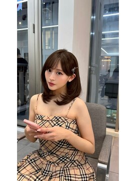 ノク(nok) ひし形レイヤー_前髪アンブレラカラーこなれミディイメチェン