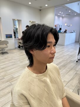 タブー 岐阜店(TABOO) 毛流れニュアンスパーマセンターパートウルフ　フェザーパーマ