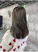 ☆ブリーチなしカラー　9トーンオリーブベージュレイヤーカット