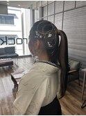 大人気！ドレスヘアポニーテール二次会モテ髪