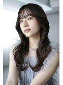 美髪顔周りレイヤーくびれヘアロング_F20133