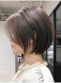 表参道髪質改善カラーウルフショートボブアッシュグレージュ40代