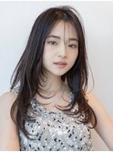 チョコグレージュ/20代30代大人かわいい/ミディアムレイヤー
