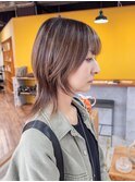 ウルフ×ポイントブリーチで作るデザインカラー