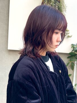 エクテ(ecouter) ワインレッドボルドーカラーフェイスレイヤーアンニュイウルフ