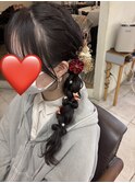 成人式ヘア♪サイド編み下ろしヘア