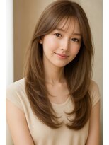 ノラ ウメダ(NORA UMEDA) キレイめベージュカラーの内巻きレイヤースタイル