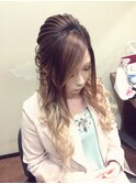 スジありゆるっとハーフアップ
