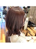 ミディアム外ハネ×ピンクパープルMIX color