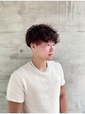スパイラルパーマツイストパーマ/アップバング/短髪/メッシュ