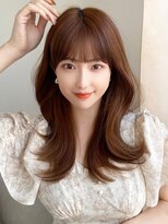 ラルユー 金山(LallYou)&nbsp;黒髪/グレーベージュ/レイヤーロング/前髪パーマ