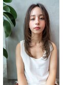 大人かわいい前髪セシルカットココアブラウンフリンジウェーブ