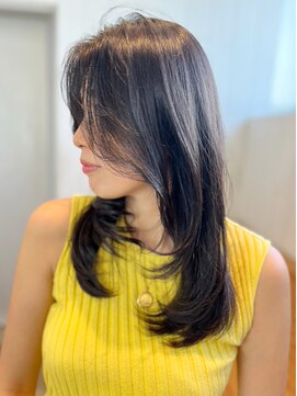 アイティー バイ アルバム 中野店(IT by ALBUM) レイヤーロングアッシュブラックグレーベージュ_ba481821