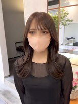 シェルハ(SHELHA)&nbsp;レイヤーカット シースルーバング おくれ毛 グレージュ