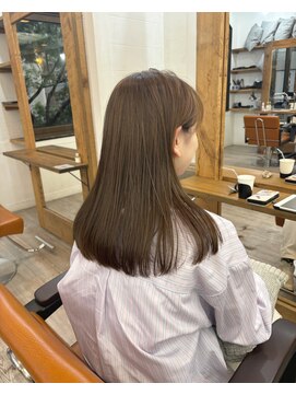 ネウィ 広島(newi) 髪質改善/韓国/切りっぱなし/オリーブベージュ/顔まわりカット