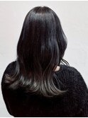 黒髪 髪質改善トリートメント 艶髪 外ハネ 20代30代 くびれ巻き