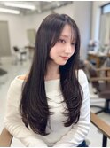 レイヤーロング　オルチャン小顔前髪　艶髪