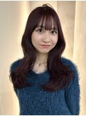 福井ラベンダーピンクレイヤーカット韓国くびれヘア学生艶髪