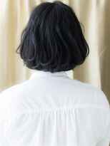 モッズヘア 越谷(mod's hair)&nbsp;ウェットヘア黒髪ダークアッシュ立体感ボブパーマX越谷30代40代