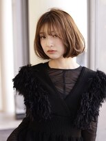 エムスラッシュ みなとみらい馬車道店(M SLASH)&nbsp;切りっぱなし/丸みボブ/抜け感ヘア/ミルクティーベージュ/馬車道