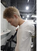 スパイキーショート・ベージュカラー・メンズブリーチカラー