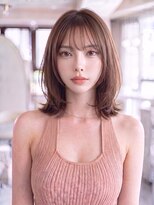 エースハバナ 渋谷(1 HAVANA)&nbsp;レイヤーミディアム＊顔周りレイヤーカット＊外ハネ＊透け前髪